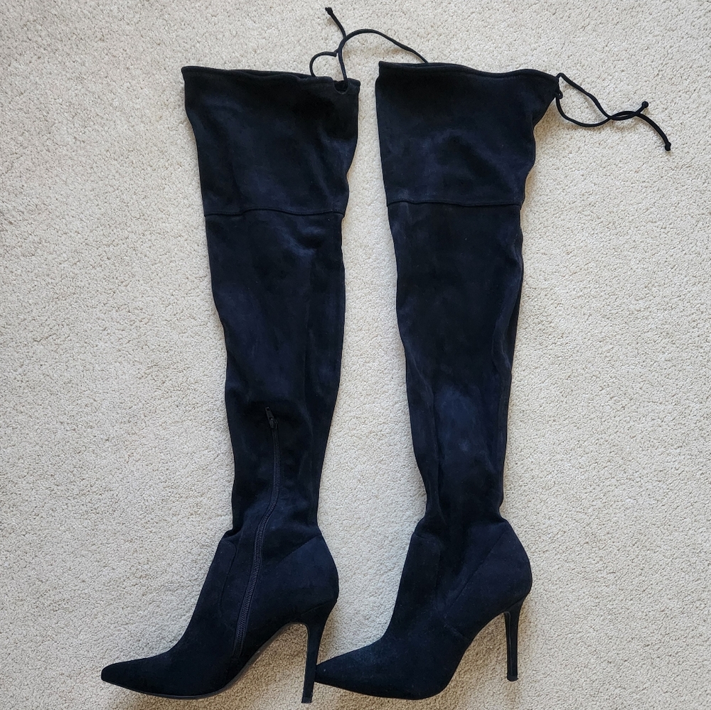 Aldo Over The Knee Suede Heeled Boots